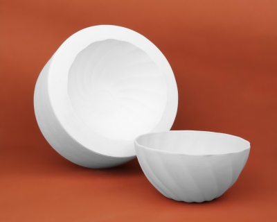  - Sarmal Dekorlu Büyük Kase Döküm Kalıbı 19,5x9 cm
