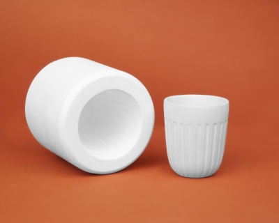  - Sır Ayaklı Oval Motifli Bardak Döküm Kalıbı 7,5x9 cm
