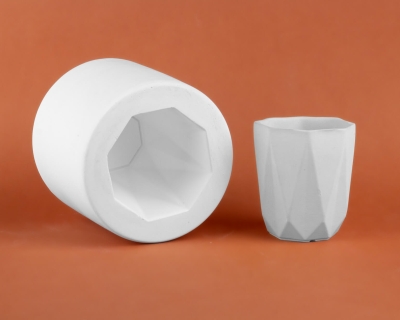  - Sır Ayaklı Sekizgen Bardak Döküm Kalıbı 10x8 cm