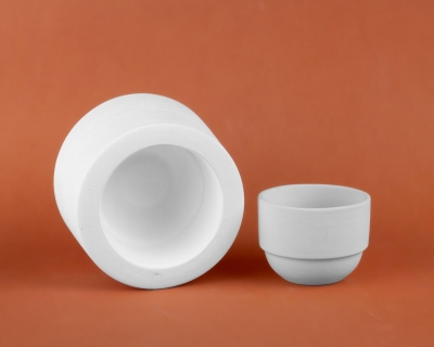  - Sır Ayaklı Silindir Kısa Fincan Döküm Kalıbı 8x6,5 cm