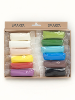 Smarta 12'li Hava ile Kuruyan Modelleme Hamuru Seti (25g x12 adet) - Thumbnail