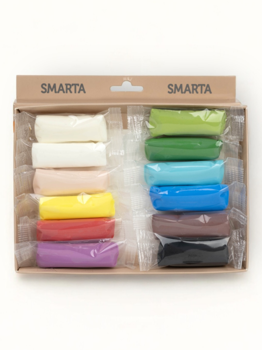 Smarta 12'li Hava ile Kuruyan Modelleme Hamuru Seti (25g x12 adet)